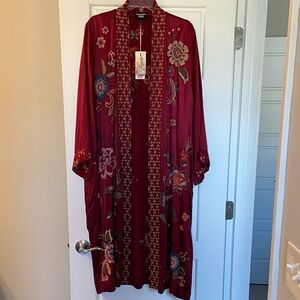 NWT Johnny Was Workshop Size L Floral Embroidered Kimono